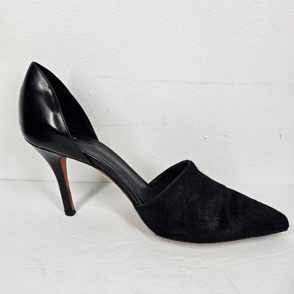 VINCE Claire Pony Hair Leather D'Orsay Pumps Black 9.5 - Picture 2 of 11